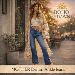 MOTHER Denim Ankle Jeans | Lace-Up Detail | Cropped | Size 27
